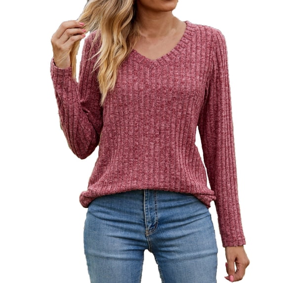 Yyeselk Button up Sweaters for Women Fall Clothes 2023 Leisure Crew Neck Long Sleeves Cozy Blouses Trendy Pure Color Loose Fit Tunic Tops Wine*01 L