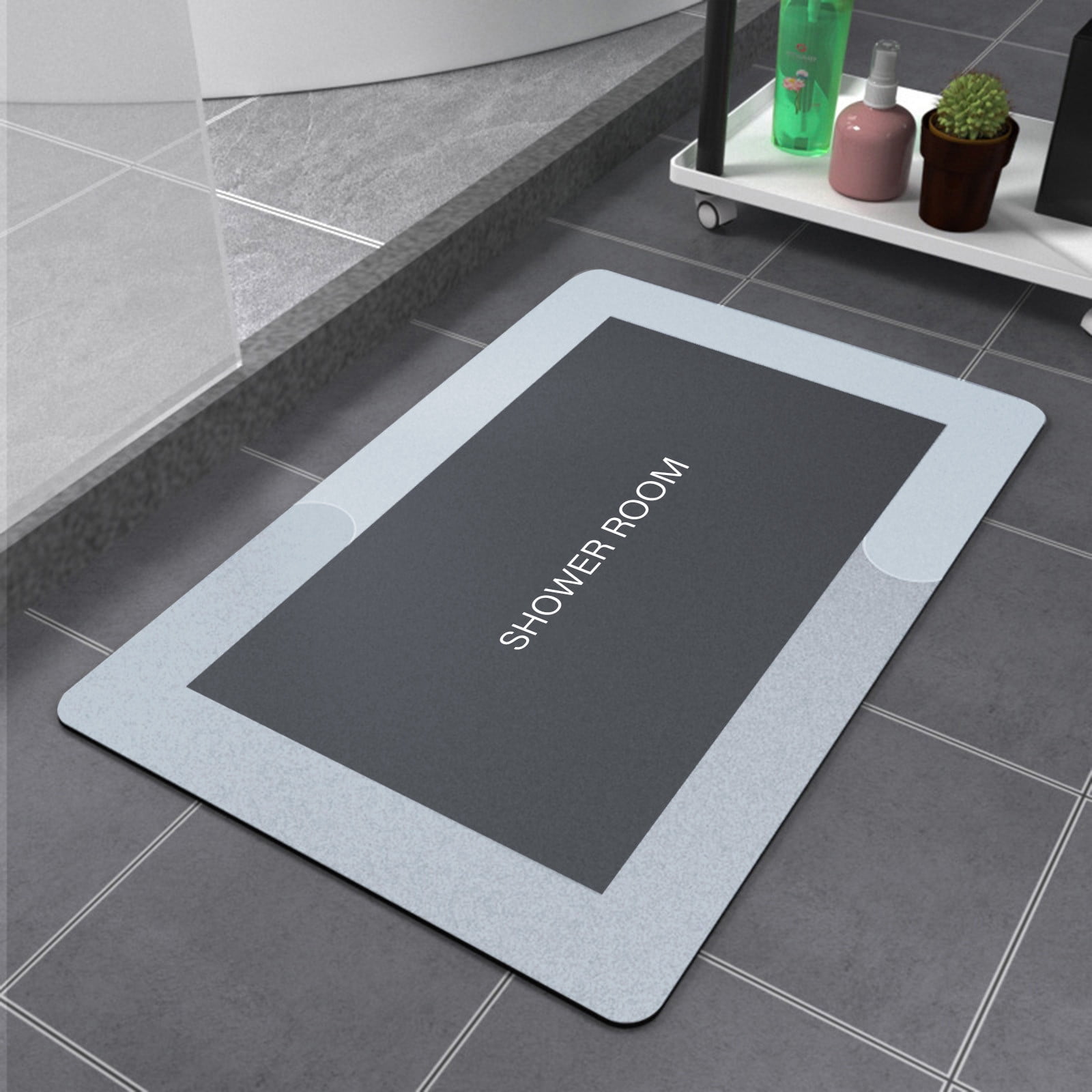 Yyeselk Diatomaceous Bath Rug,Super Absorbent Quick Dry,Rubber Backing Non Slip ,Washable