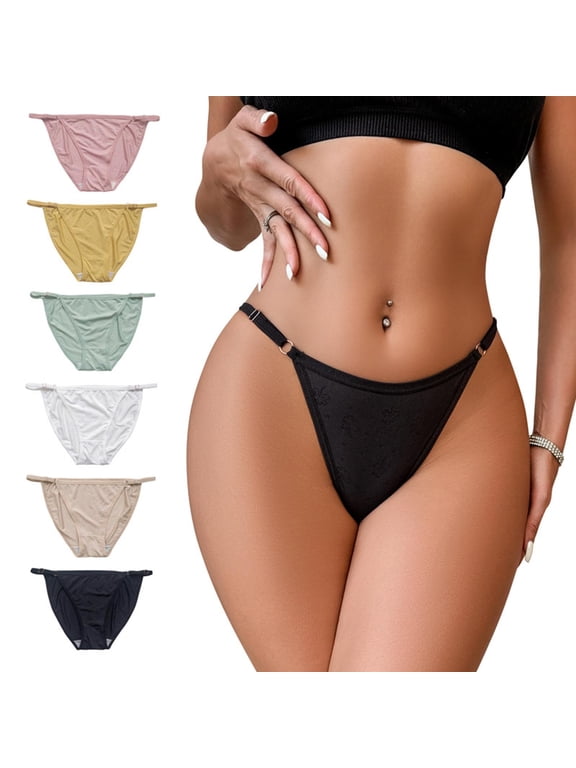 G String Thongs for Women Adjustable Micro Thong Underwear Womens T Back Cheeky Panties Green XL