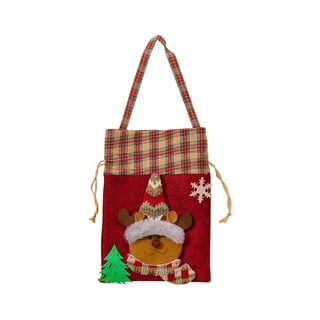 Wovilon Christmas Socks Stand Up Bag Plastic Bag Decoration Ziplock Bag  Food Packaging Bag
