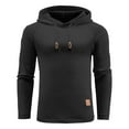 thumbnail image 1 of Yyeselk Hoodie for Men Slim Fit Long Sleeve Drawstring Hooded Casual Solid Color Warm Comfortable Winter‌ Pullover Sweatshirt Tops Black M, 1 of 9