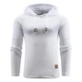 thumbnail image 1 of Yyeselk Hoodie for Men Slim Fit Long Sleeve Drawstring Hooded Casual Solid Color Warm Comfortable Winter‌ Pullover Sweatshirt Tops White L, 1 of 9