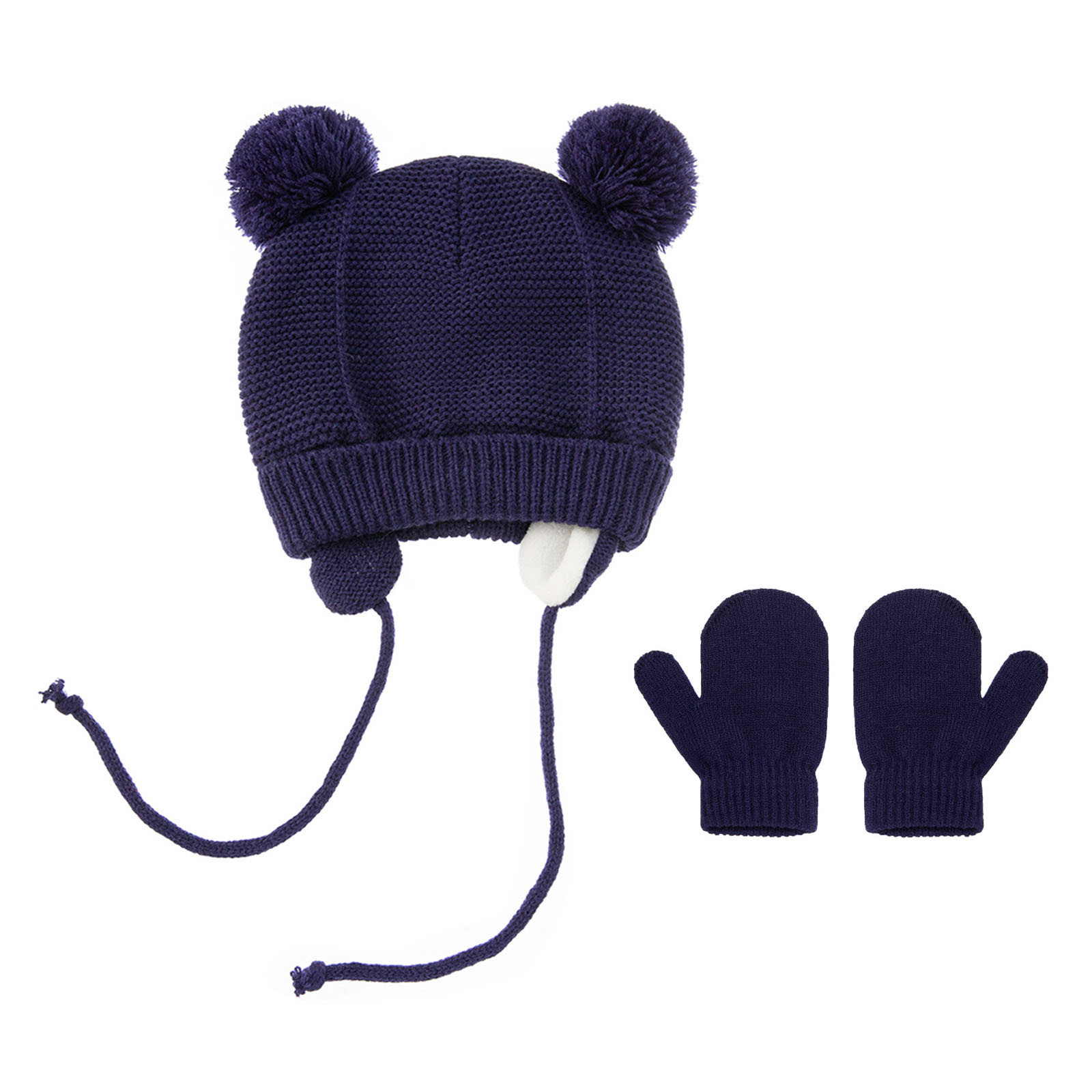 Yyeselk Kids Winter Beanie Hat Mittens Set Warm Fleece Hat Baby Toddler