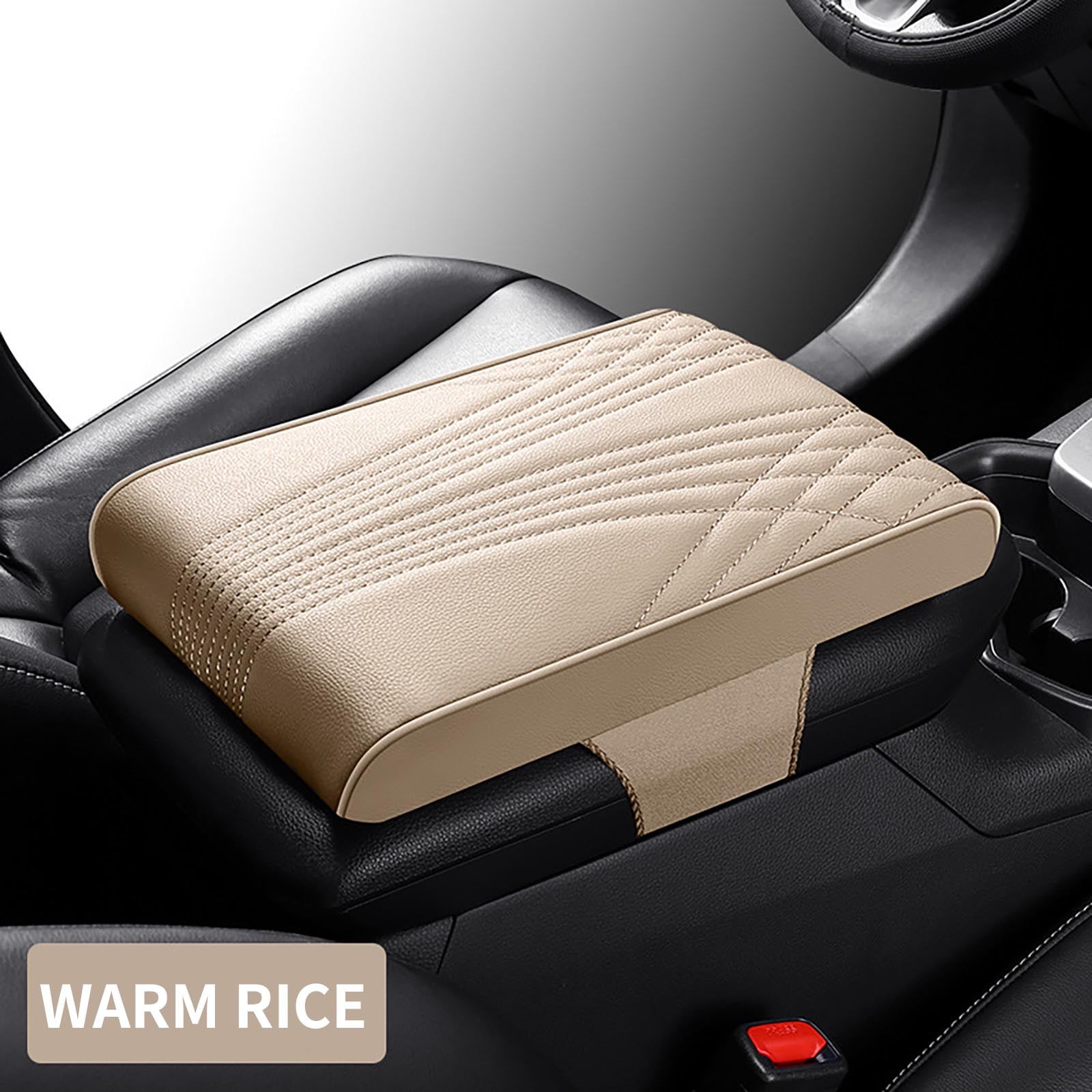 Yyeselk Leather Car Armrest Box Pad 2023 New Waterproof Car Center Console Cover Pad, Leather