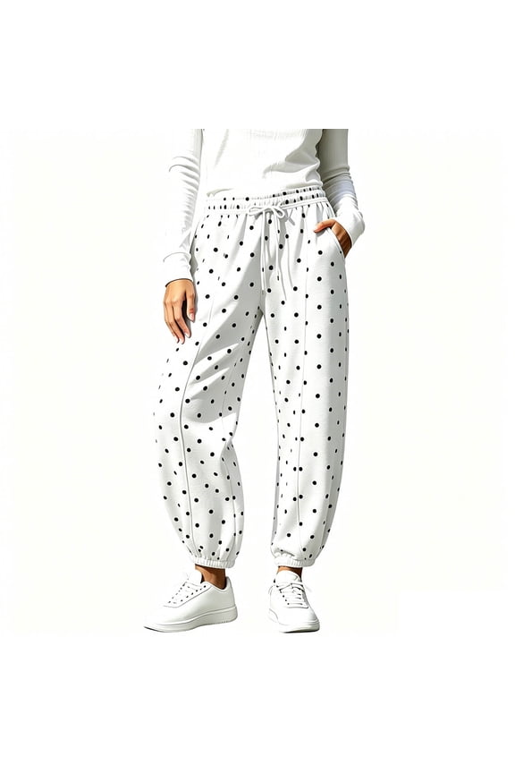 Leopard Pants for Women Baggy Elastic Waist Tapered Joggers Sweatpants Casual Cheetah Print Barrel Trousers with Pockets White XXXL