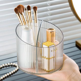 FOOCORDDY Covered Makeup Brush Holder with Dustproof Lid, Large