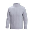 thumbnail image 1 of Yyeselk Men's Casual Slim Fit Turtleneck Pullover Sweaters Ribbed Knitted Long Sleeve High Neck Basic Sweaters Tops Gray XXXL, 1 of 5