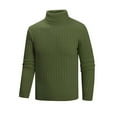 thumbnail image 1 of Yyeselk Men's Casual Slim Fit Turtleneck Pullover Sweaters Ribbed Knitted Long Sleeve High Neck Basic Sweaters Tops Green XXL, 1 of 5