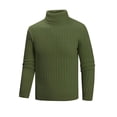 thumbnail image 1 of Yyeselk Men's Casual Slim Fit Turtleneck Pullover Sweaters Ribbed Knitted Long Sleeve High Neck Basic Sweaters Tops Green XXXL, 1 of 5