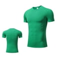 thumbnail image 1 of Yyeselk Men's Compression Shirt Stretch Slim Fit Short Sleeve Workout Gym Tops Quick Dry Gym Athletic Sports Running T-Shirts Dark Green L, 1 of 1