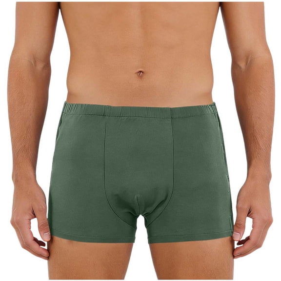 Yyeselk Men's Leakproof Incontinence Underwear Bladder Leak Protection Instant Absorbency Boxer Briefs Green M