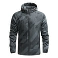 thumbnail image 1 of Yyeselk Men's Lightweight Waterproof Rain Jacket Shell Hooded Zip Up Outdoor Raincoat Hiking Windbreaker Jacket Coat Dark Gray L, 1 of 8