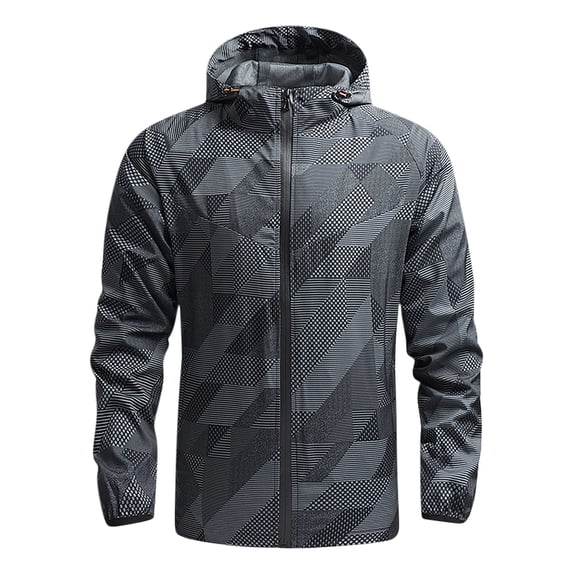 Yyeselk Men's Lightweight Waterproof Rain Jacket Shell Hooded Zip Up Outdoor Raincoat Hiking Windbreaker Jacket Coat Dark Gray XXXXL