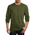 thumbnail image 1 of Yyeselk Men's Long Sleeve T-Shirts Casual Big and Tall Pullover Tees Crewneck Solid Comfy Lightweight Cotton Blend Basic Athletic Tops Green01 XXXXL, 1 of 4