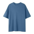 thumbnail image 1 of Yyeselk Men's Oversized Tshirts Plus Size Workout Short Sleeve Cotton T-Shirt Loose Solid Color Basic Lightweight Crewneck Tee Tops Navy XXL, 1 of 3