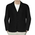 thumbnail image 1 of Yyeselk Men's Suit Jacket Summer Lightweight Fashion Blazer Anti-Wrinkle Casual Solid Lapel Business Suit Black XXXXXL, 1 of 6