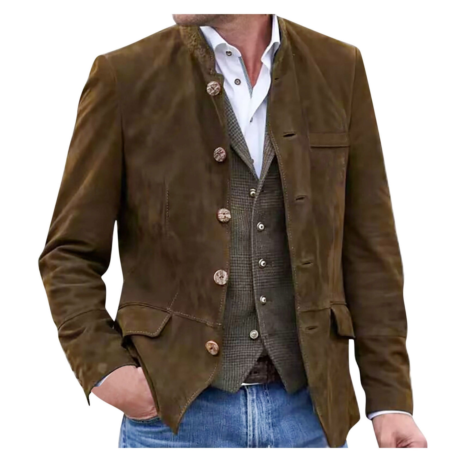 Yyeselk Men's Winter Coat Vintage Corduroy Blazer Jacket Yyeselk Men's Winter Coat Vintage Corduroy Blazer Jacket