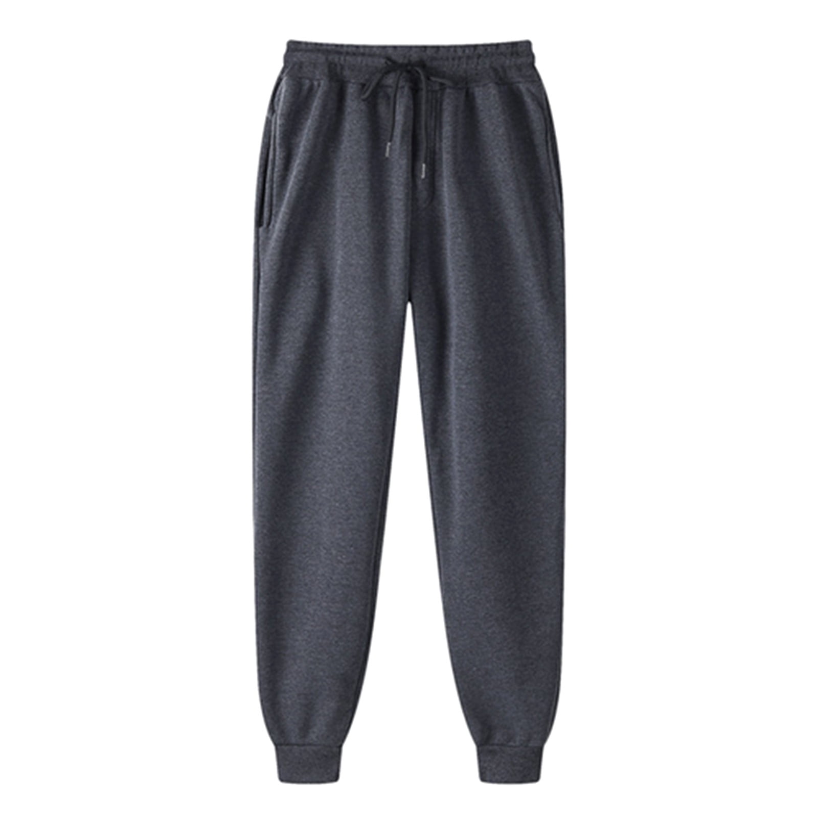 Yyeselk Men s Winter Fleece Pants Sherpa Lined Sweatpants Active Running Jogger Pants Dark Gray XX Large Walmart