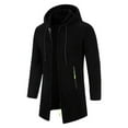 thumbnail image 1 of Yyeselk Men's Zip Up Hoodie Jacket Casual Hooded Long Sleeve Full Zipper Sherpa Fleece Lined Knit Cardigan Sweater Jacket with Pockets Black M, 1 of 4