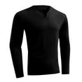thumbnail image 1 of Yyeselk Mens Long Sleeve Muscle T Shirts Casual V-Neck Regular Fit Basic Lightweight Fitness Gym Workout Pullover Tee Shirts Black XXXXL, 1 of 8