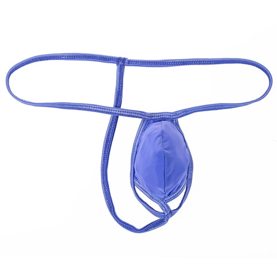 Yyeselk Mens Low Rise Bikini Thong Stretchy Spaghetti Strap Cut Out Underwear Purple Free Size