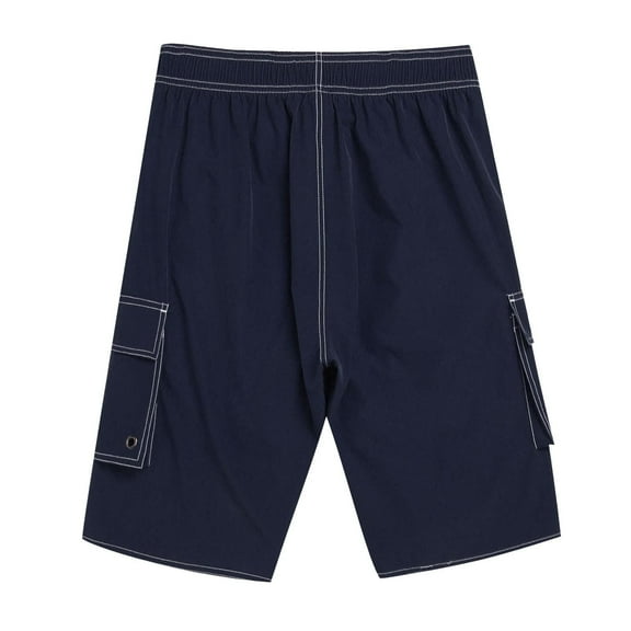 Yyeselk Mens Swim Trunks Quick Dry Stretch Beach Swim Shorts Loose Casual Drawstring Cargo Shorts with Pockets Dark Blue 40
