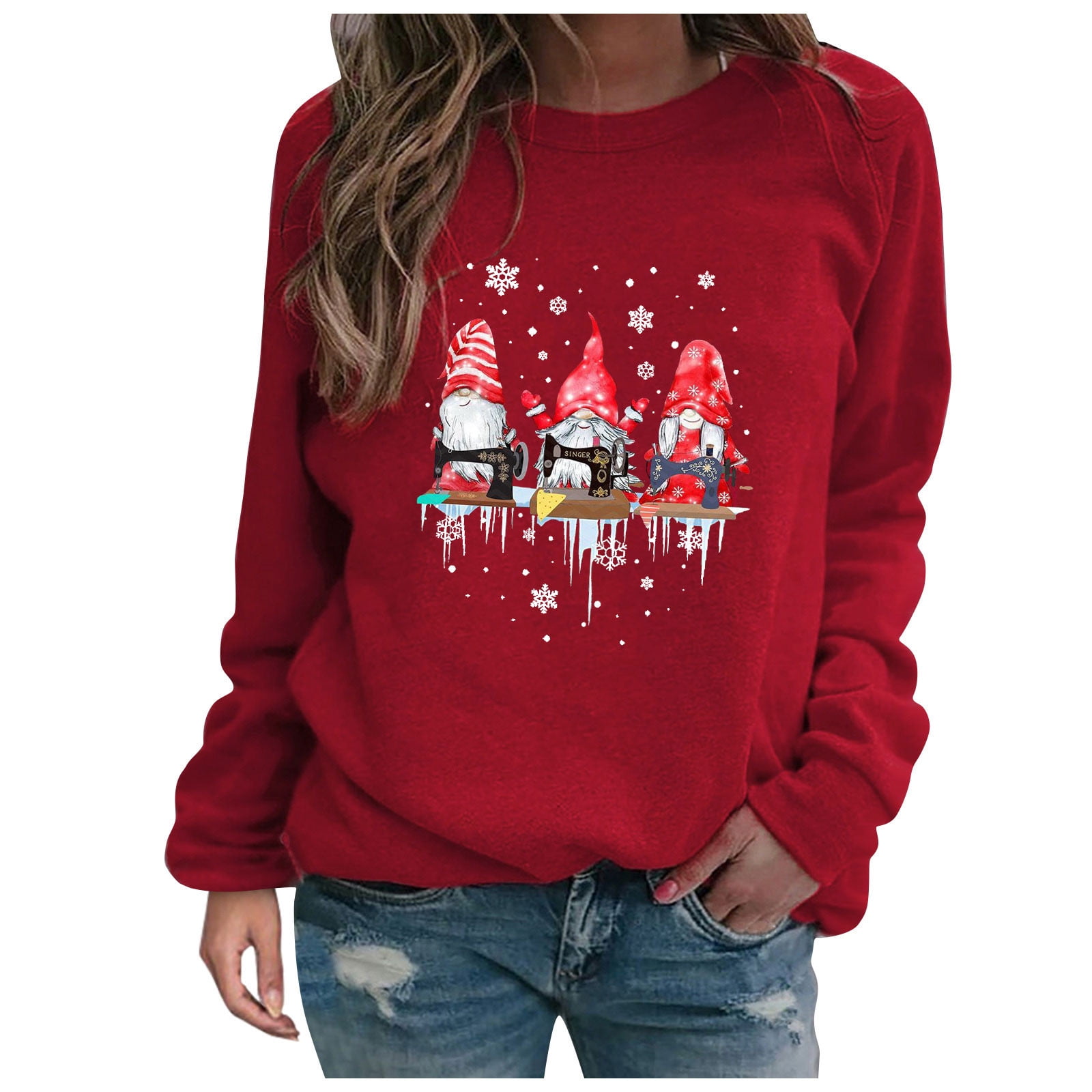 Yyeselk Merry Christmas Sweatshirts for Women Pullover Cute Crewneck