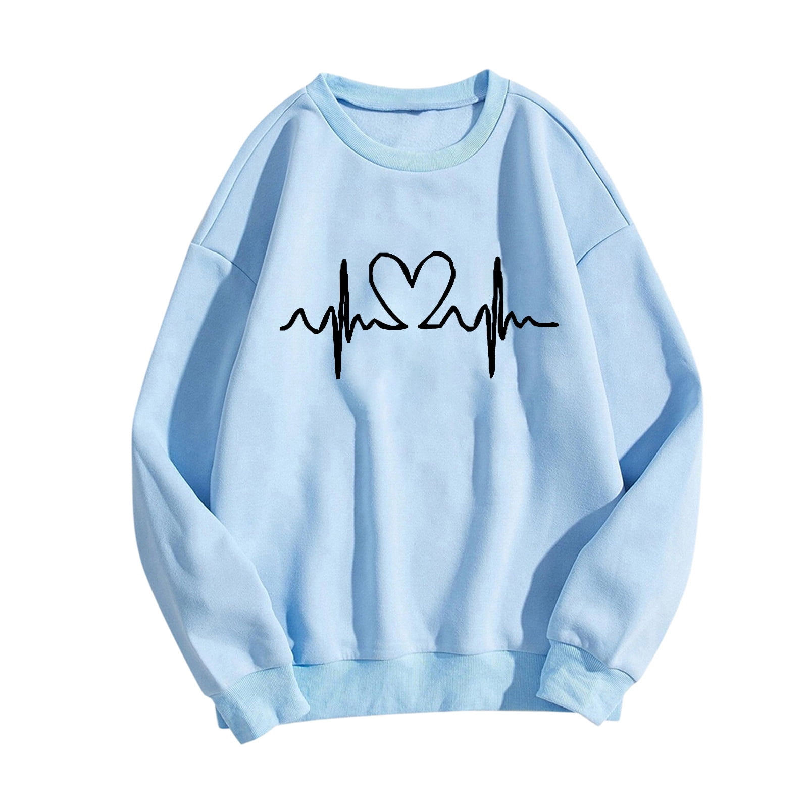 Yyeselk Plus Size Sweatshirts for Women Casual Long Sleeves Round Neck ...