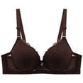 thumbnail image 1 of Yyeselk Push Up Bra for Women Full Coverage Wirefree Comfort Lace Bras No Underwire Soft Lightweight Full Cup Adjustable Daily Bra Coffee 36, 1 of 3