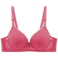 thumbnail image 1 of Yyeselk Push Up Bra for Women Full Coverage Wirefree Comfort Lace Bras No Underwire Soft Lightweight Full Cup Adjustable Daily Bra Red 42, 1 of 3