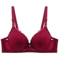 thumbnail image 1 of Yyeselk Push Up Bra for Women Full Coverage Wirefree Comfort Lace Bras No Underwire Soft Lightweight Full Cup Adjustable Daily Bra Wine 46, 1 of 9