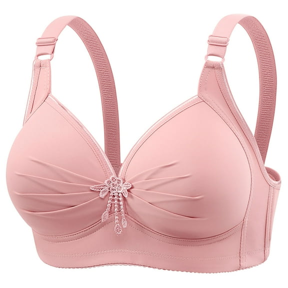 Yyeselk Push Up Bras for Women Plus Size No Underwire Comfort Bra Wirefree Support Lift Breathable Bra Full Coverage Everyday Bras Pink XXL