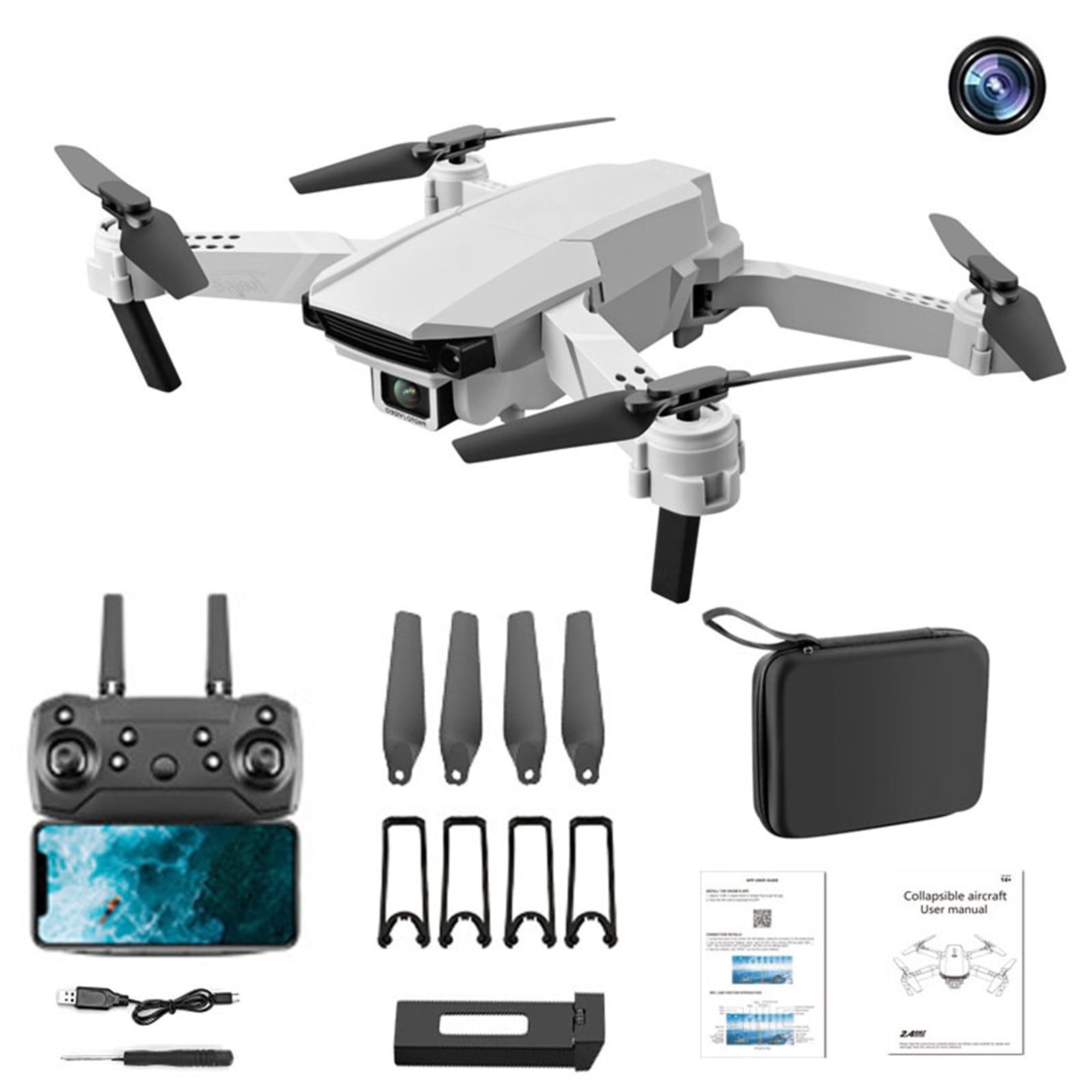 Yyeselk S62 4K Quadcopter Drone with HD FPV Camera Live Video for Adults,  Kids, Beginners, 4K Camera, Gesture Control, GPS Auto Return, Follow Me,  Storage Bags 