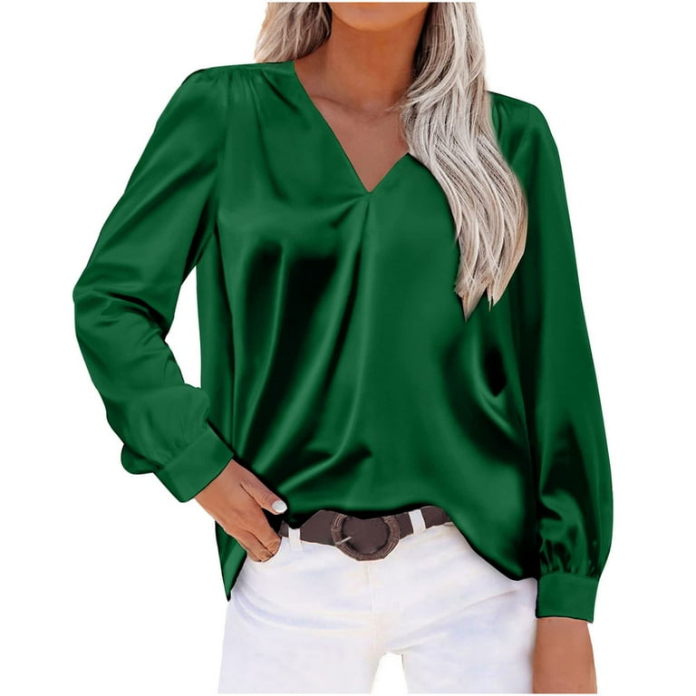 Long Sleeves V Neck Sexy Tunic Casual Shirts Ladies Puff Sleeve Crop Top  Women Blouse - China Long Sleeves Blouse and Satin Blouse price