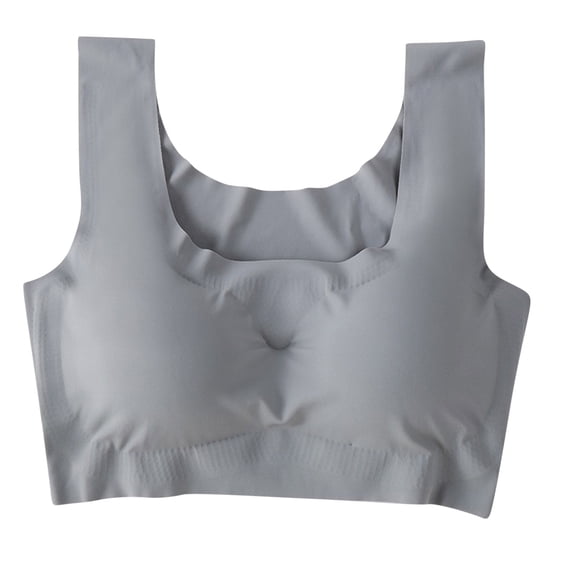 Yyeselk Seamless Sports Bra for Women Comfort Wireless Full Coverage Workout Training Bras Breathable Daily Back Smooth T-Shirt Bra Yoga Bra Dark Gray S