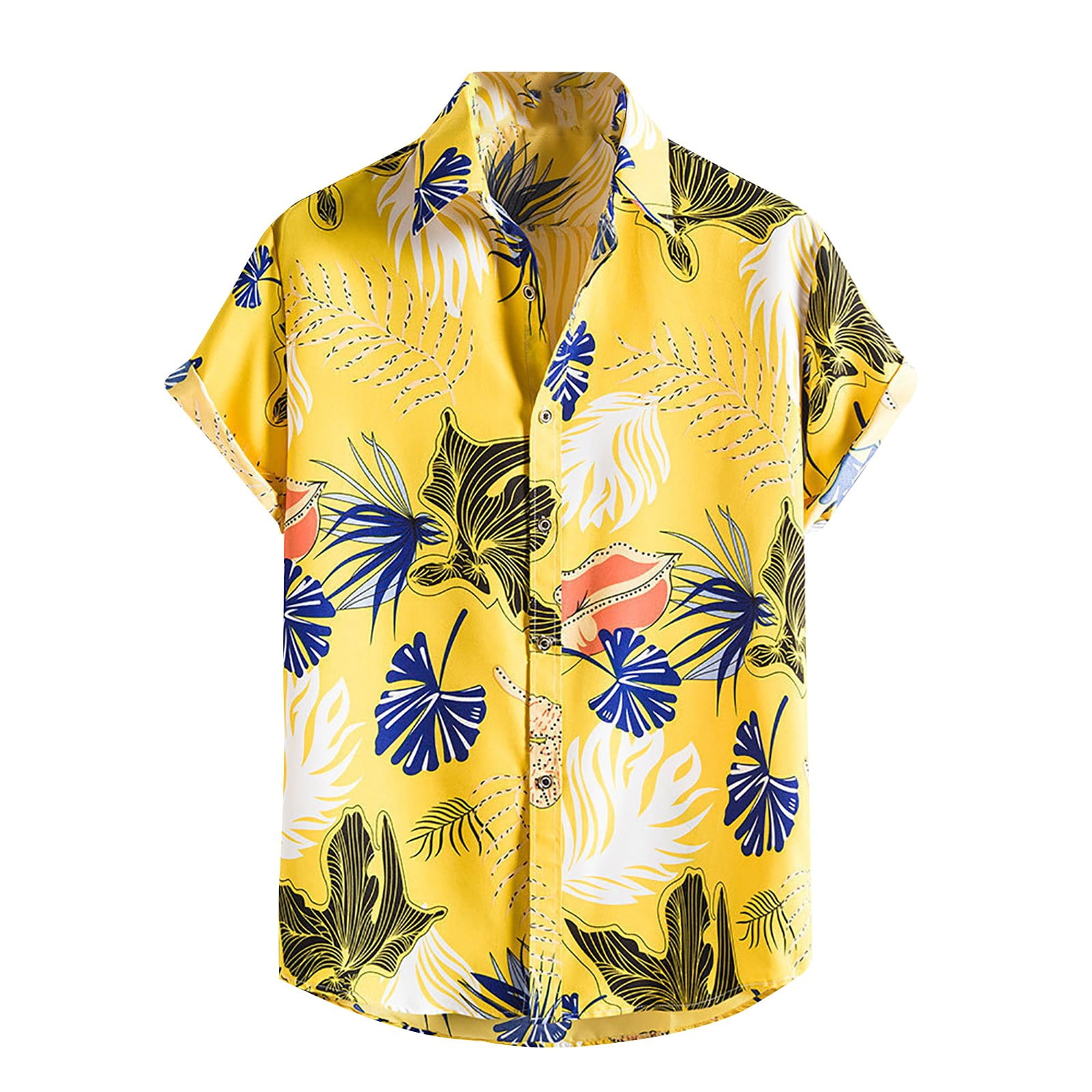 Yyeselk Short Sleeve Shirts for Men Regular Fit Palm Tree Printed
