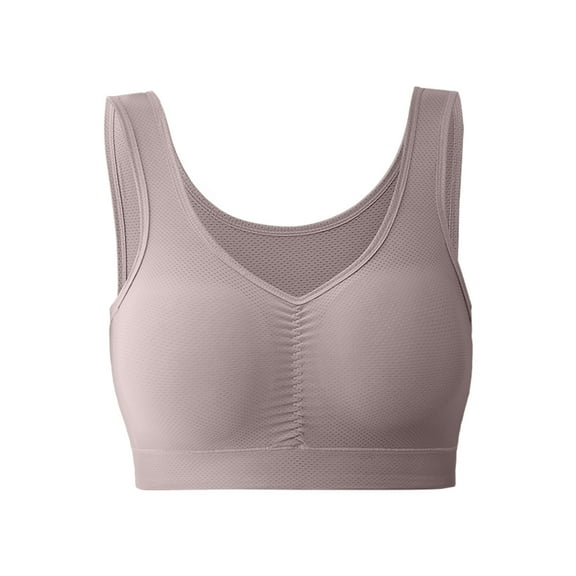 Yyeselk Sleep Bras for Women Comfort Seamless Wireless Stretchy Sports Bra Plus Size Full Coverage Breathable Yoga Bras Soft No Underwire Everyday T Shirt Bra Khaki XXL