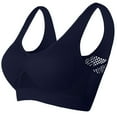 thumbnail image 1 of Yyeselk Sports Bras for Women Push Up Full-Coverage Breathable Bra Plus Size No Underwire Full Support Bra Comfort Running Yoga Fitness Bras Navy XL, 1 of 2