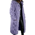 thumbnail image 1 of Yyeselk Women Knit Hooded Sweater Cardigan Button Down Front Winter Plus Coat Clothing Jacket, 1 of 6
