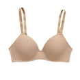 thumbnail image 1 of Yyeselk Women's Everyday Bras Push up Comfort Soft Bra Breathable No Underwire Bra Plus Size Lightly Daily Wireless Bralettes Khaki 38C, 1 of 3