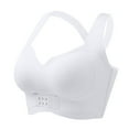 thumbnail image 1 of Yyeselk Women's Front Closure Sports Bra Plus Size Criss Cross Back High-Impact Wirefree Bra Sexy Push Up Breathable Workout Fitness Yoga Bras White XXXXXXL, 1 of 6