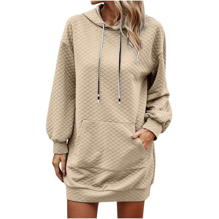 Casual Solid Draw String Pocket Hooded Collar Long Sleeve Dresses(3 Colors) Casual Solid Draw String Pocket Hooded Collar Long Sleeve Dresses(3 Colors)