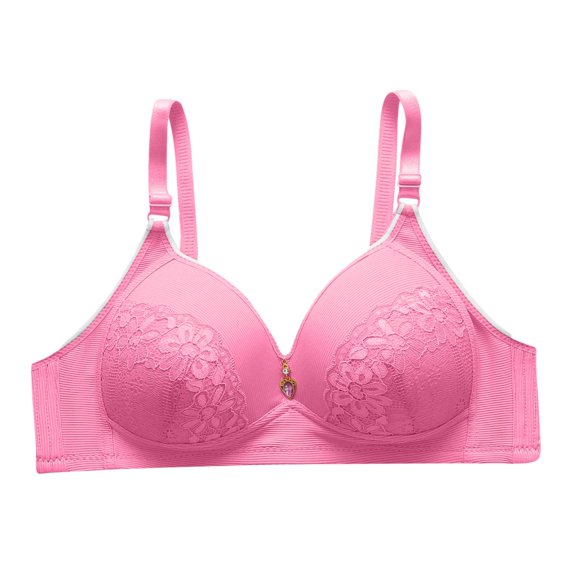 Yyeselk Women's Plus Size Everyday Bras Full Support No Underwire Bras Sexy Comfort Push Up Breathable Wireless Bra Anti Sagging Bra for Older Women Watermelon Red XXXL