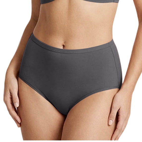 Yyeselk Womens Comfort Hi-Cut Panty Tummy Control Lightweight Underwear High Elastic Mid Rise Shapewear Briefs Dark Gray XXL