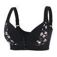 thumbnail image 1 of Yyeselk Womens Front Closure Bra Comfort No Underwire Full Support Bras Push Up Wireless Bras Anti-Sagging Bra Daily Bra Black 40A, 1 of 6