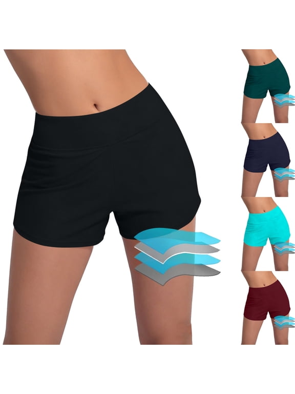 Womens Period Swimwear Menstrual Leakproof Swim Shorts Quick Dry High Waist Bathing Suit Bottoms Light Blue S