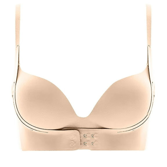 Yyeselk Womens Push Up Demi Bras No Underwire Bras Front Closure Seamless Bra Soft Support Bra Everyday Bras Beige 36/80AB