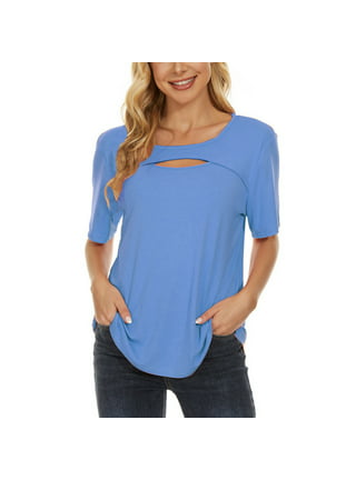 Womens Plus Size Tops V Neck Wrap Sexy Cut Out Cold Shoulder Short Sleeve  Shirts Casual Loose Tops Tunic Blouses