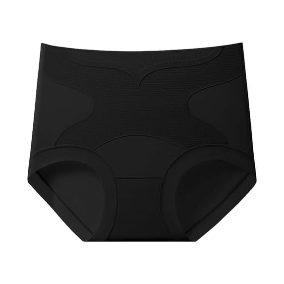 Yyeselk Womens Tummy Control Underwear Mid Rise Slim Fit Stretch Textured Planties Shapewear Black XXL