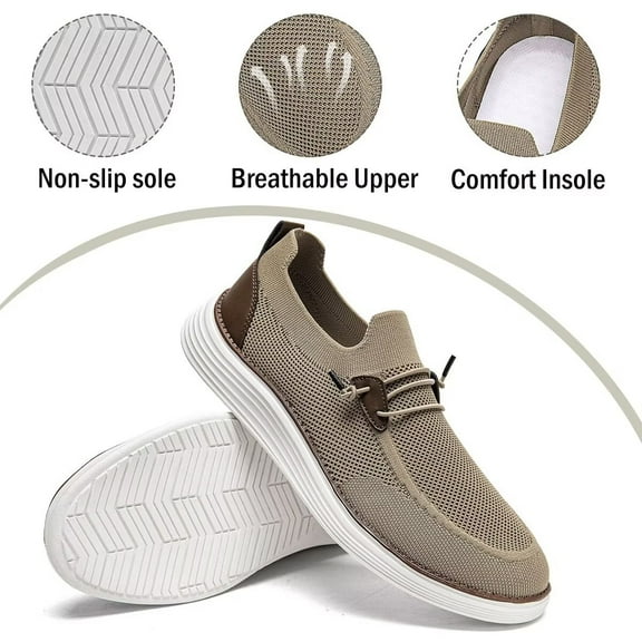 Yytlch Men's Casual Loafers Soft Slip On Walking Shoes Low-Top No Shoelaces Office Commuting